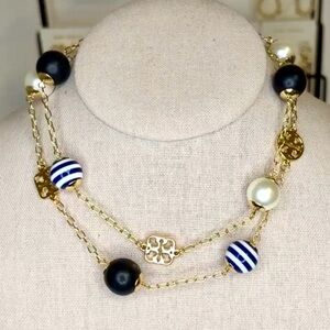 Authentic Tory Burch Pearl & Bead Necklace